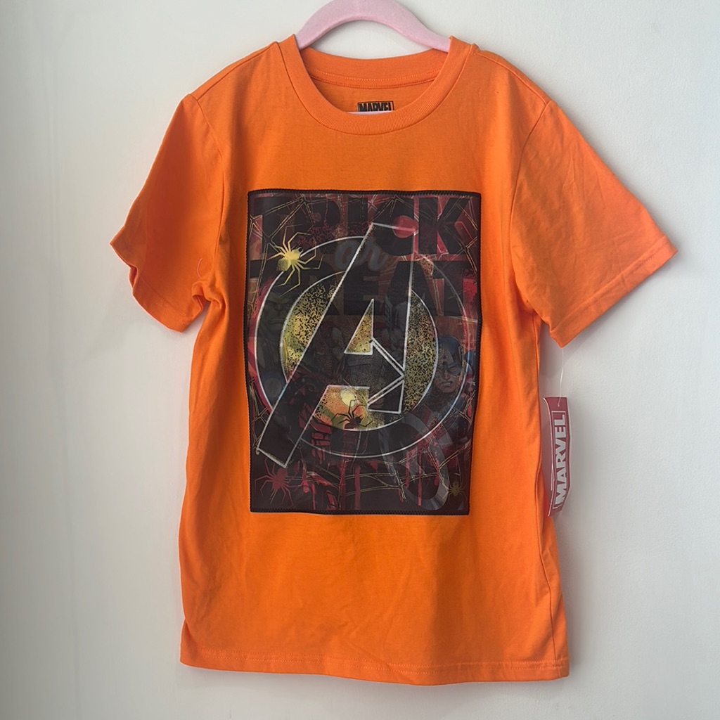 Boys Marvel T-Shirt Trick Or Treat Size L Nwt